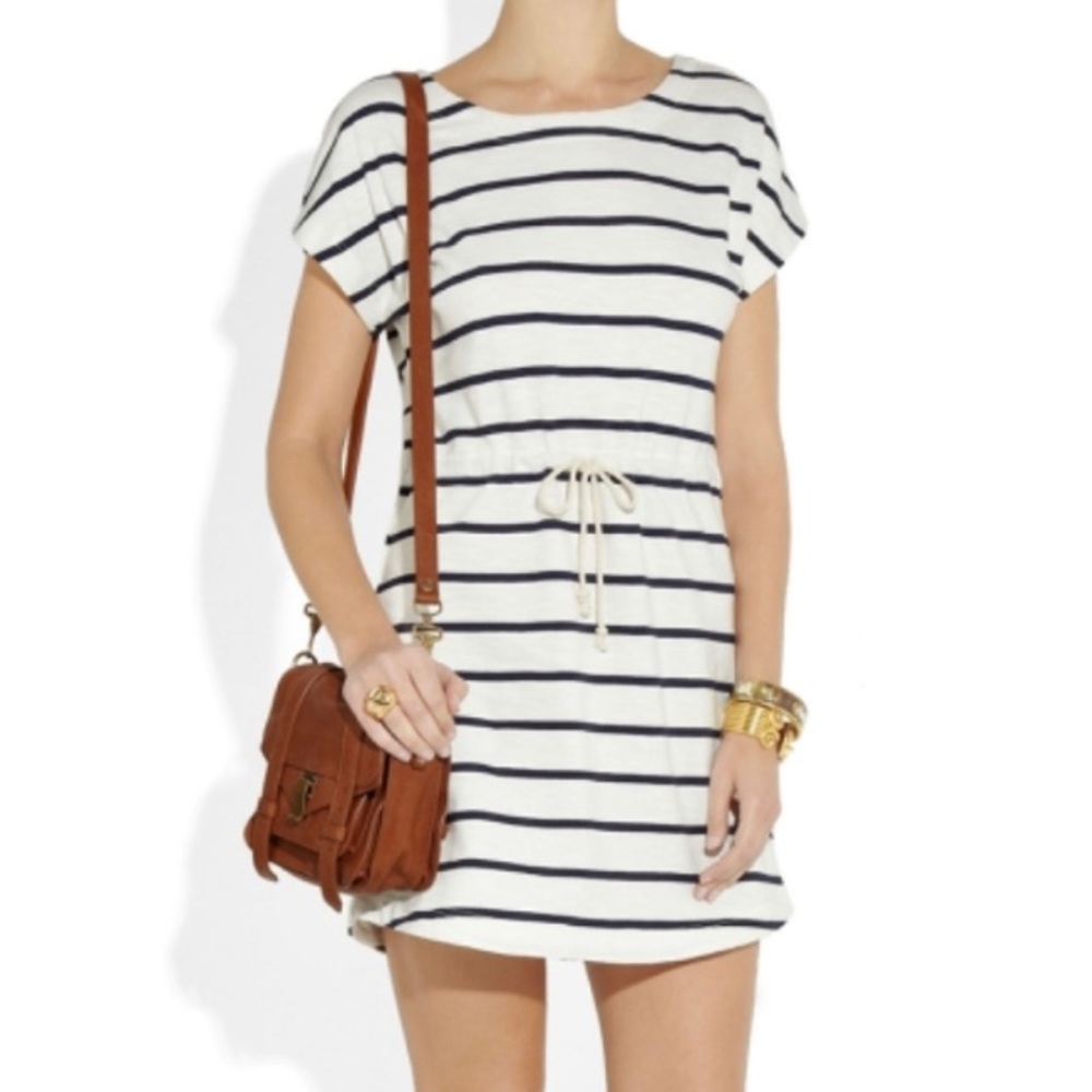 J. Crew Drawstring Striped Dress